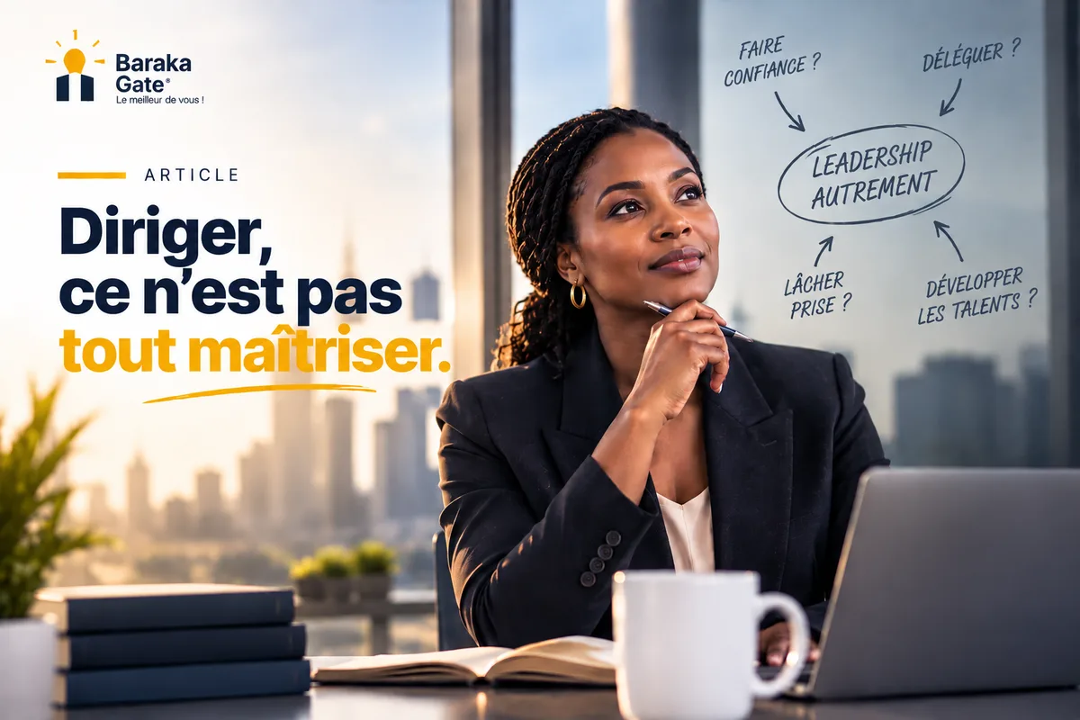 Table de réunion, plusieurs collaborateurs en échange, ordinateur fermé au premier plan